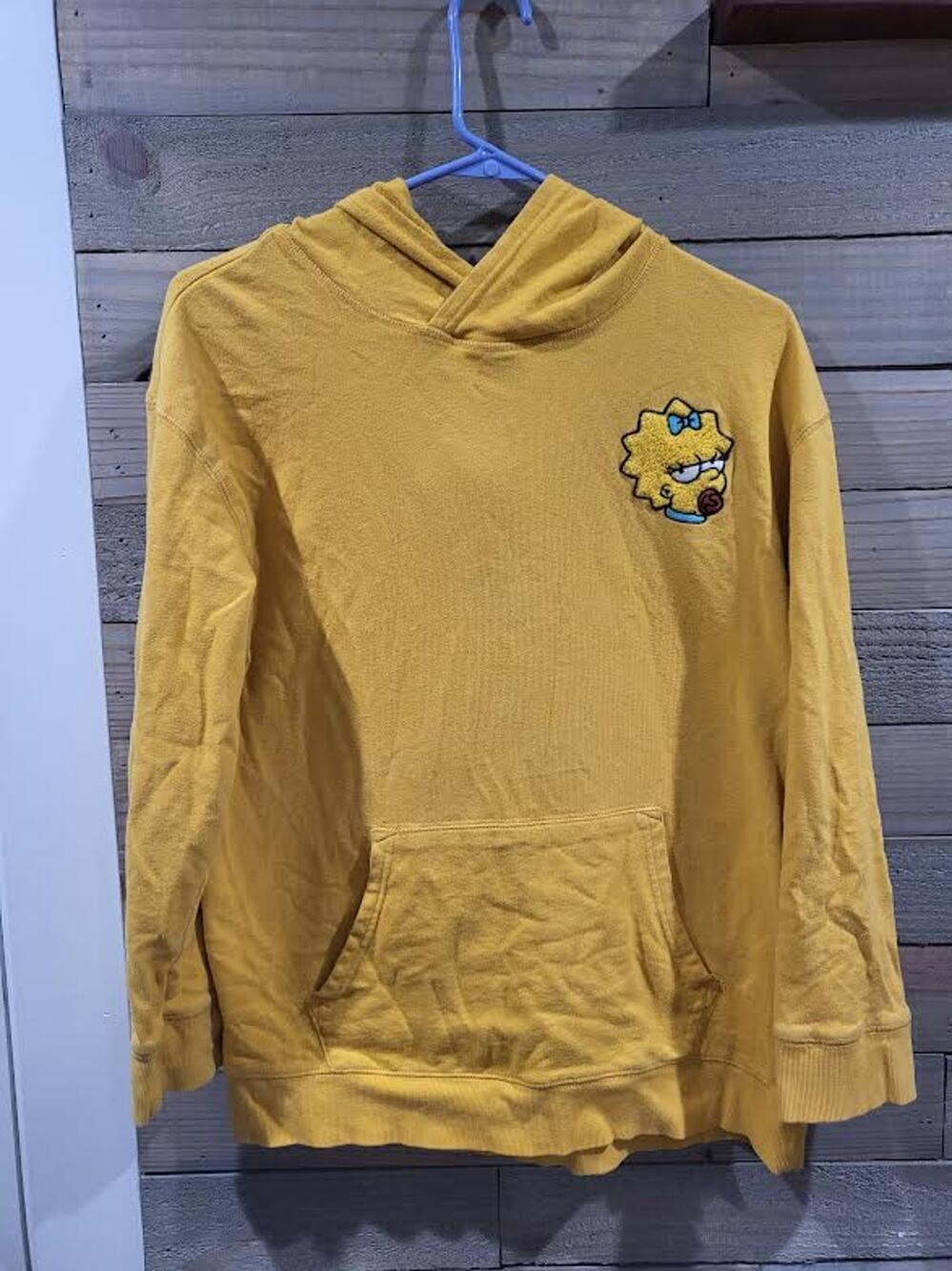 Old Navy Popsugar Girls XL Mustard Yellow The Simpson's Maggie Hoodie Sweatshirt